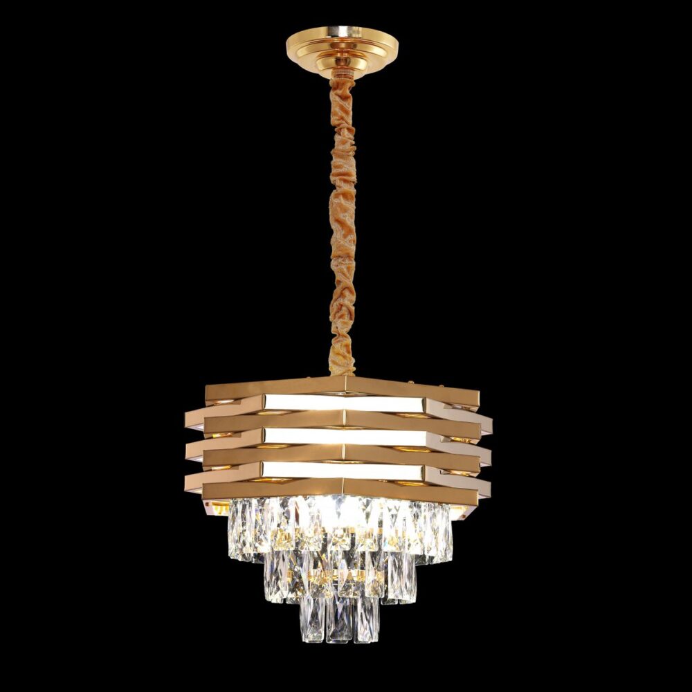 Kristalno-zlatna viseća lampa | 40 cm - Slika 2