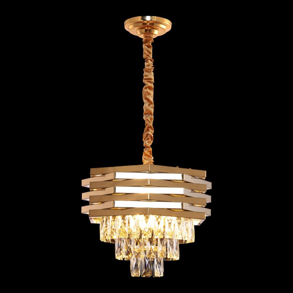Kristalno-zlatna viseća lampa | 40 cm - Slika 3