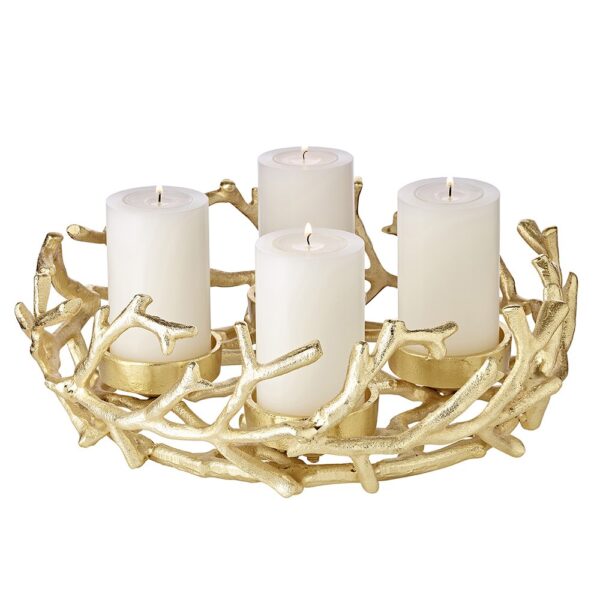 EDZARD Adventski vijenac Porus Gold – dizajn s rogovima, Ø 30 cm