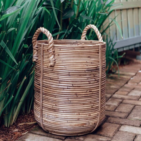 Rattan košara za rublje okrugla – 2 veličine Ø 35/40 cm – OTERE