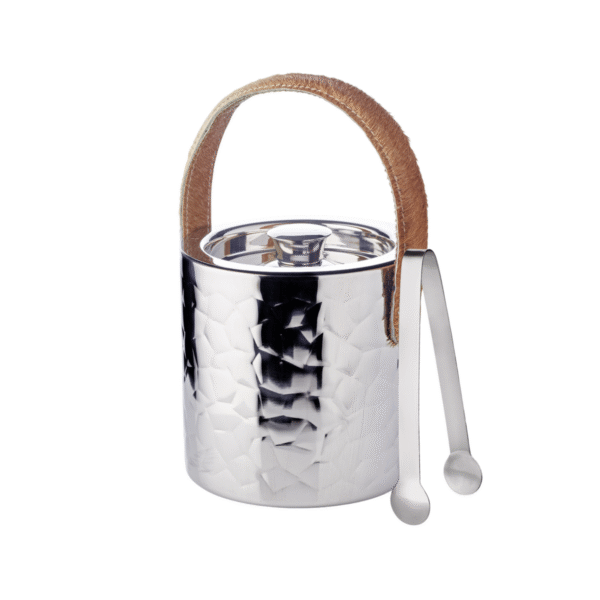 EDZARD posuda za led Capri, s poklopcem, kožnom ručkom, cjedilom i hvataljkama