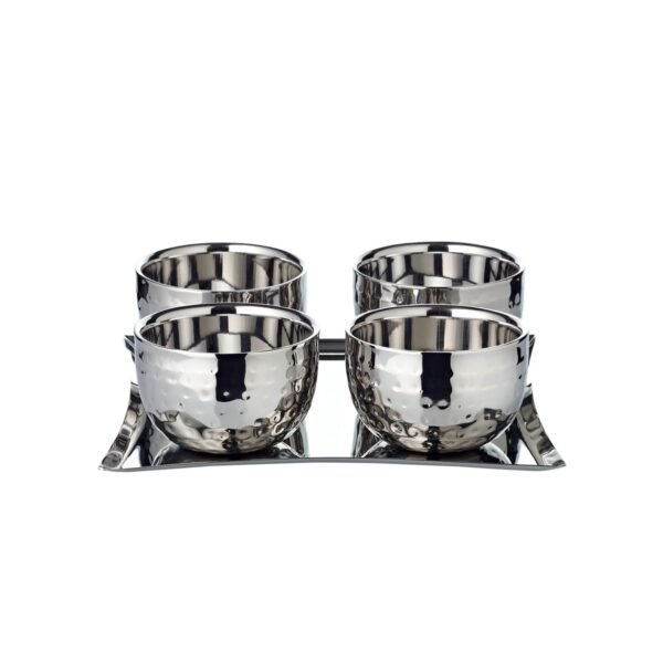 EDZARD Madeleine set za sladoled – visokopolirani nehrđajući čelik, 4 posude