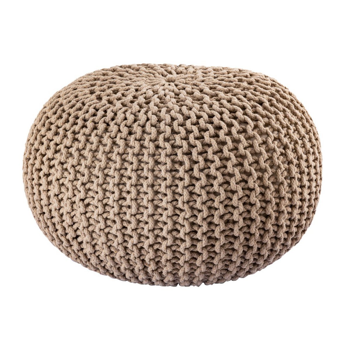 Knitted stool pouf Ø 45 H 30 cm cm seat pouf knitted floor cushion - Slika 3
