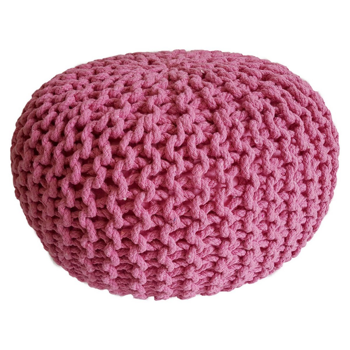 Knitted stool pouf Ø 45 H 30 cm cm seat pouf knitted floor cushion - Slika 9