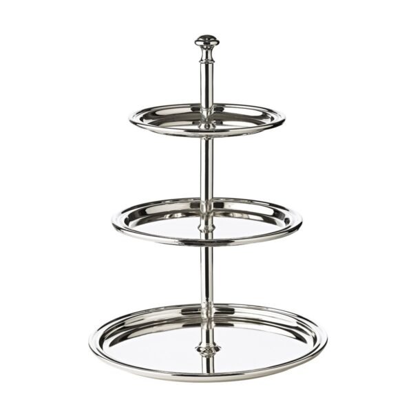 EDZARD etažer s 3 razine – posrebren, zaštićen od tamnjenja, 30 cm