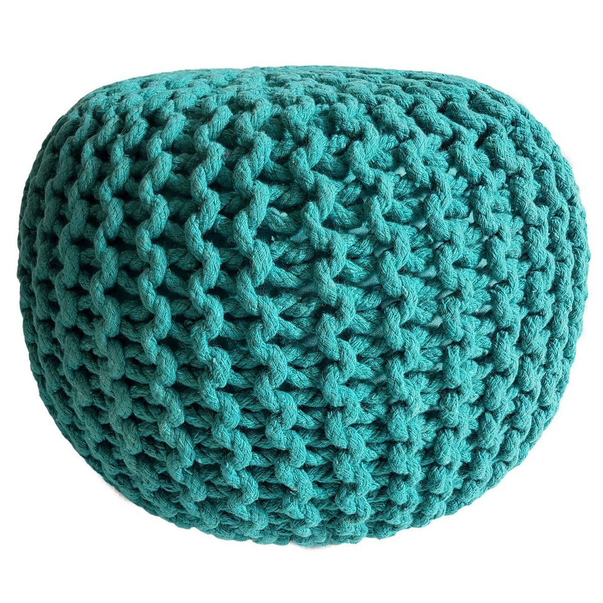 Knitted stool pouf Ø 45 H 30 cm cm seat pouf knitted floor cushion - Slika 5