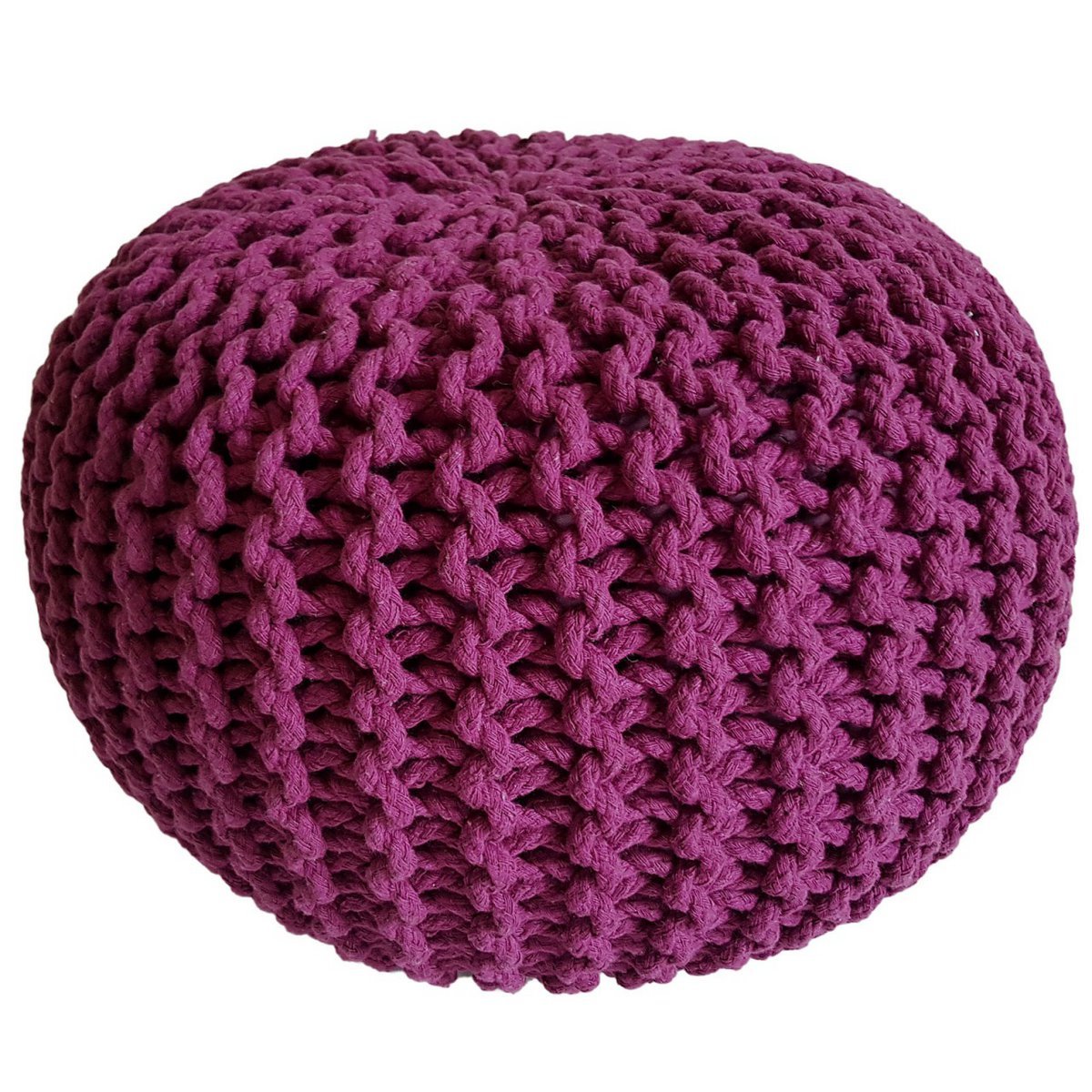 Knitted stool pouf Ø 45 H 30 cm cm seat pouf knitted floor cushion - Slika 11