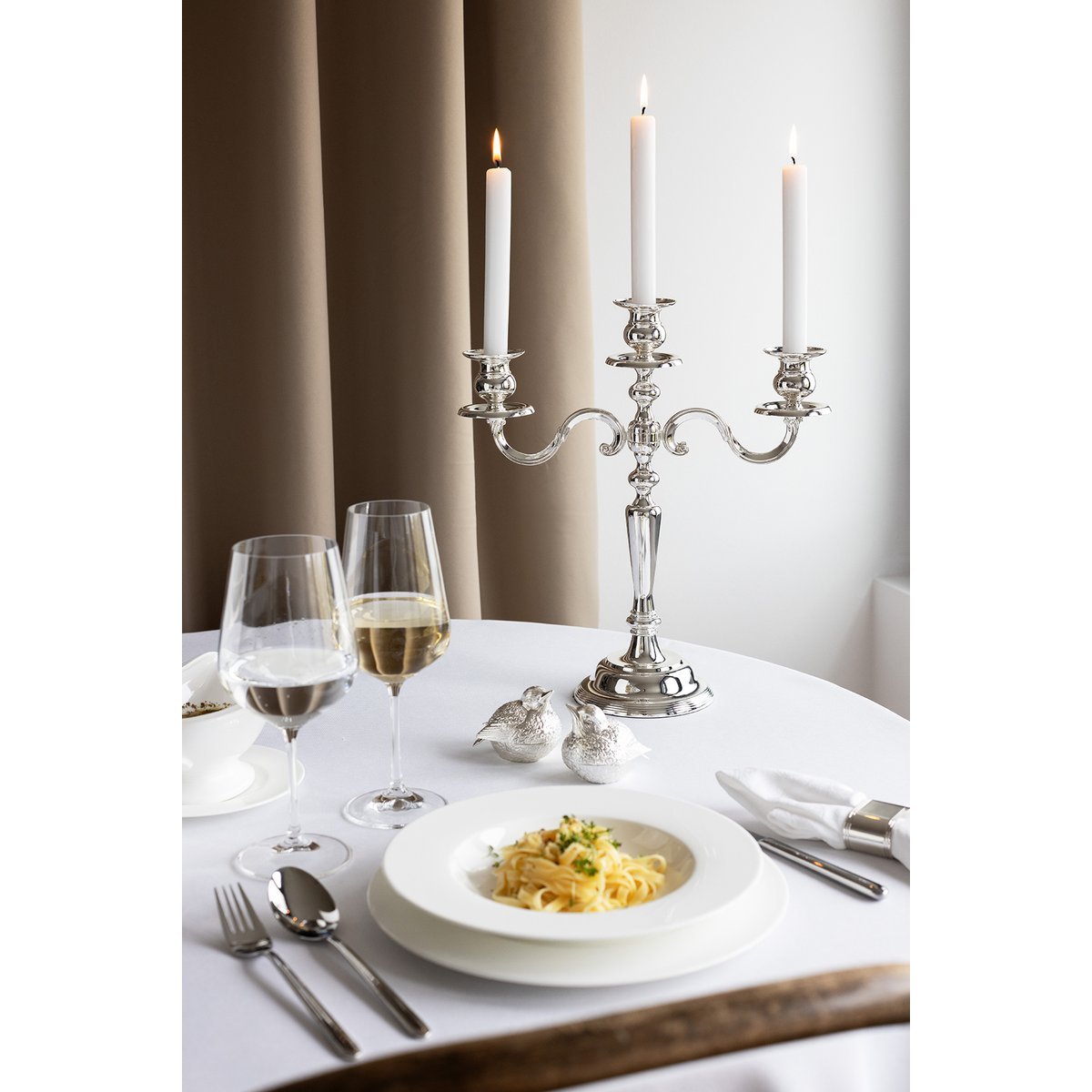 EDZARD candle holder Regina, 3-flame, height 36 cm, noble silver-plated, tarnish-resistant - Slika 6
