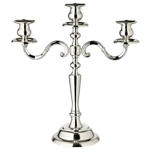 EDZARD candle holder Regina, 3-flame, height 36 cm, noble silver-plated, tarnish-resistant