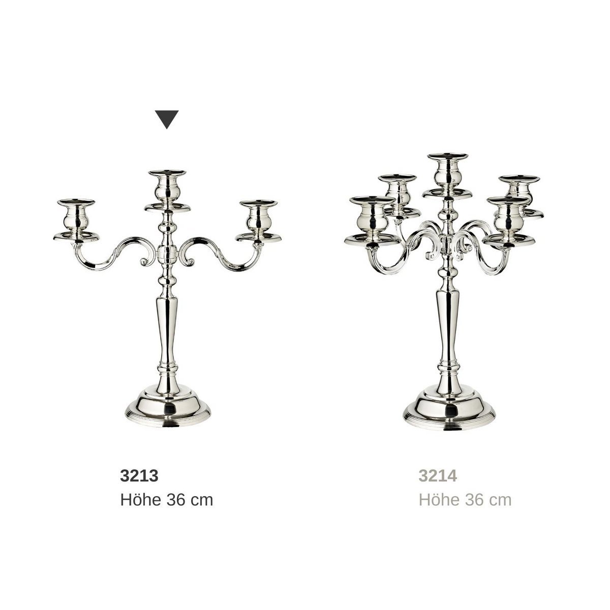 EDZARD candle holder Regina, 3-flame, height 36 cm, noble silver-plated, tarnish-resistant - Slika 3