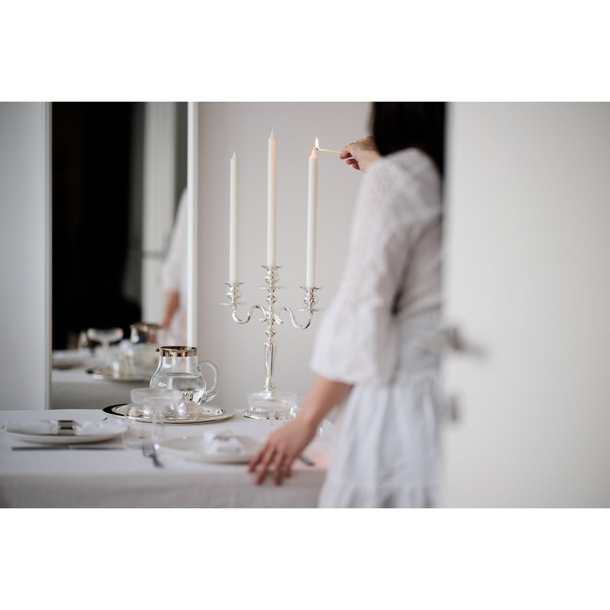 EDZARD candle holder Regina, 3-flame, height 36 cm, noble silver-plated, tarnish-resistant - Slika 5