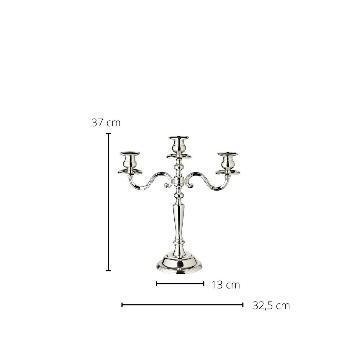 EDZARD candle holder Regina, 3-flame, height 36 cm, noble silver-plated, tarnish-resistant - Slika 4