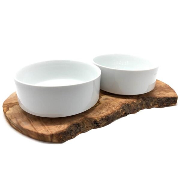 Feeding station RUSTY (2x 1.5 liter porcelain bowl) for feed and water