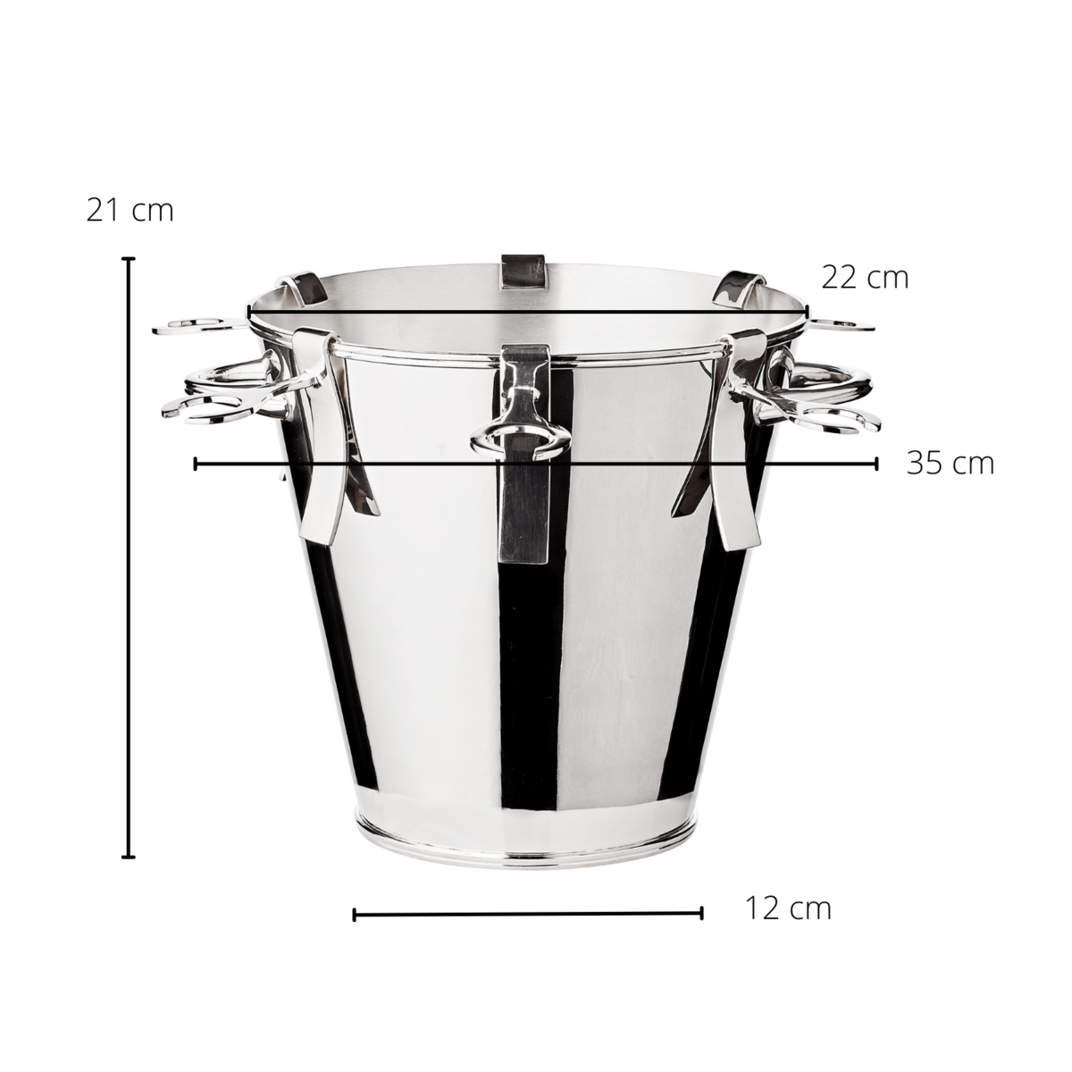 EDZARD champagne cooler bottle cooler Calo with 6 glass holders, heavy silver plated, height 21 cm - Slika 2