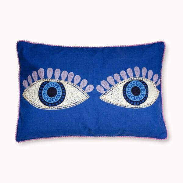 Dekorativna jastučnica – Evil Eyes plava