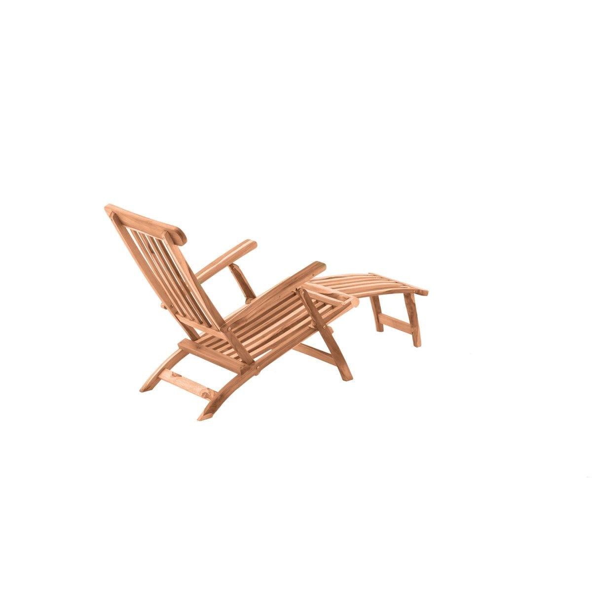 Deck chair with footrest, teak - Slika 5