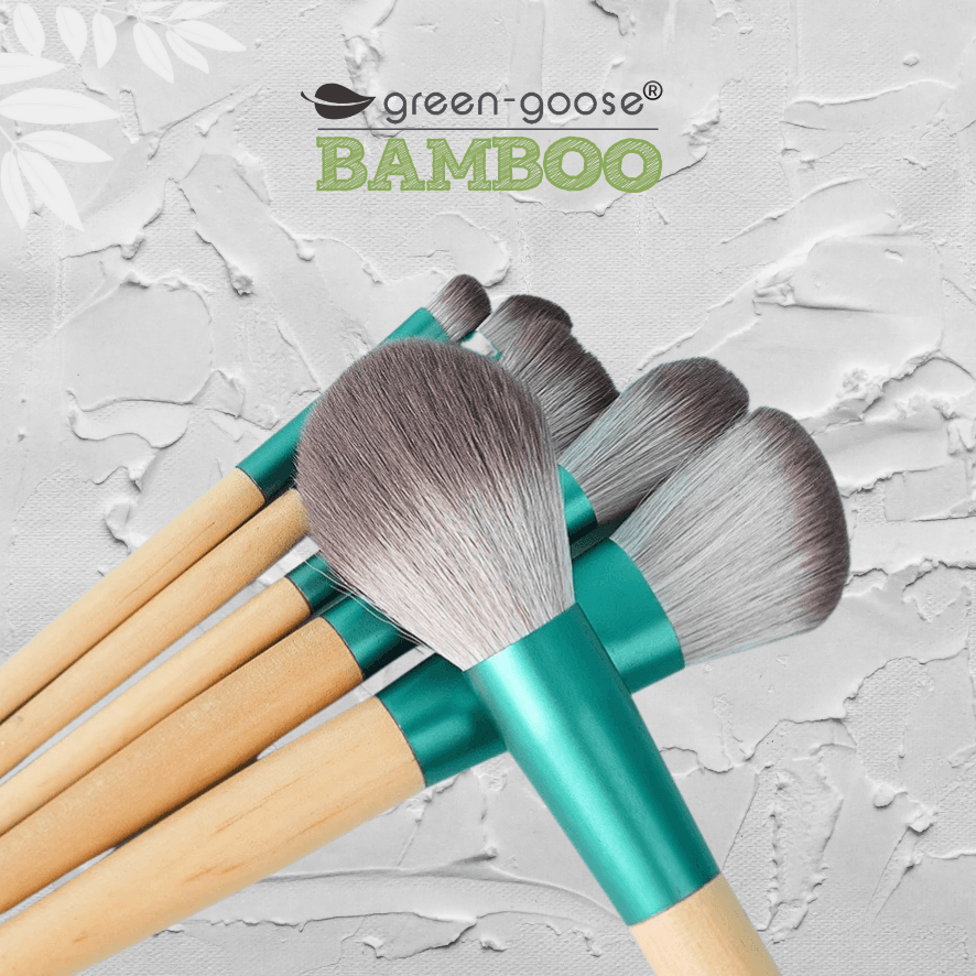 green-goose Make Up Brush Set with Bag - 10 Pieces - Slika 5