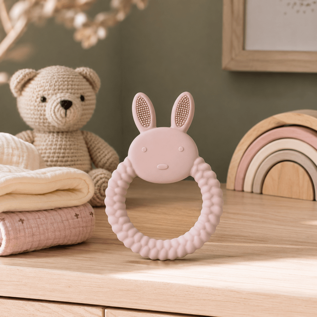 BUNNY | Soft Silicone Teething Toy | Blush