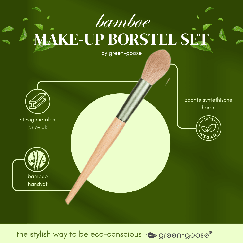 green-goose Make Up Brush Set with Bag - 10 Pieces - Slika 2