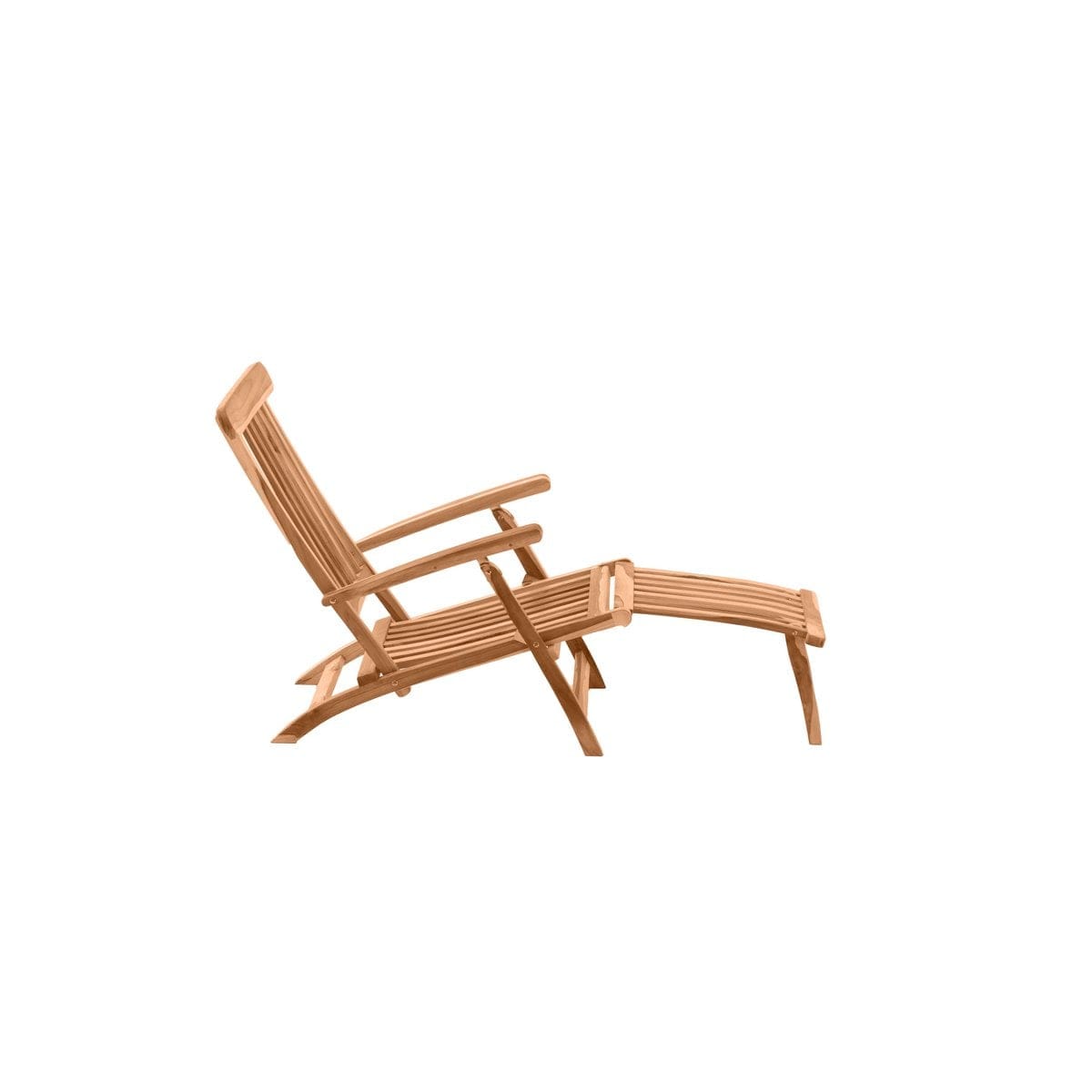 Deck chair with footrest, teak - Slika 4