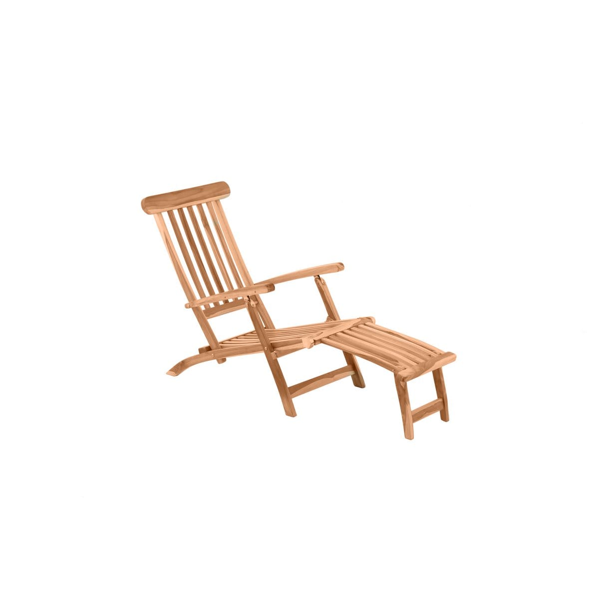 Deck chair with footrest, teak - Slika 2