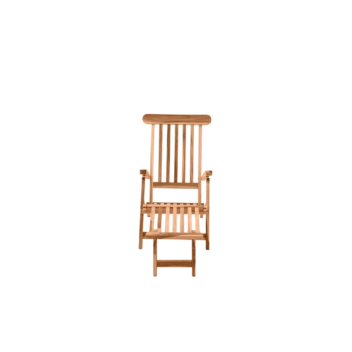 Deck chair with footrest, teak - Slika 3